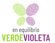 En equilibrio Verde y Violeta Logo